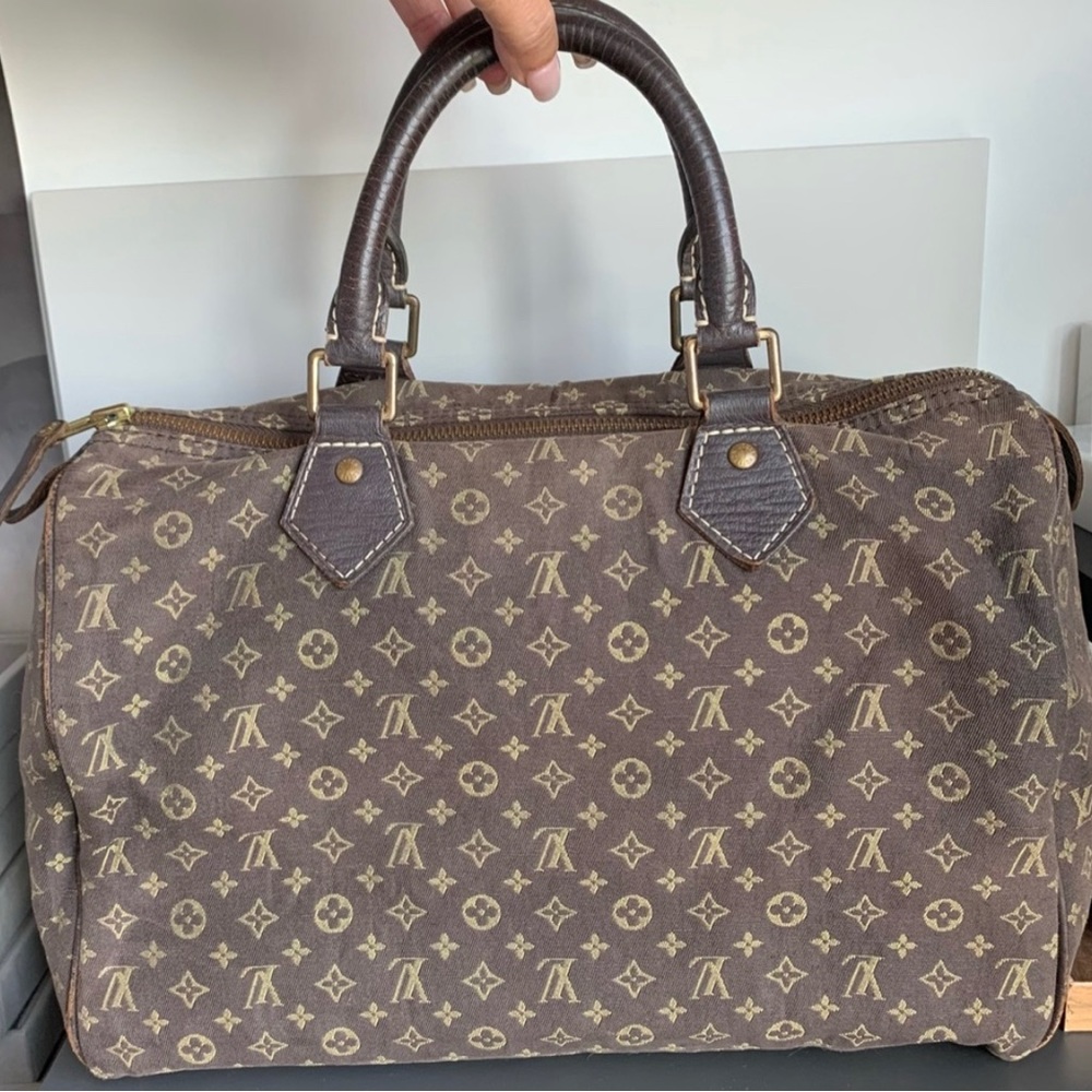 Louis Vuitton Speedy Mini Lin Canvas Handbag